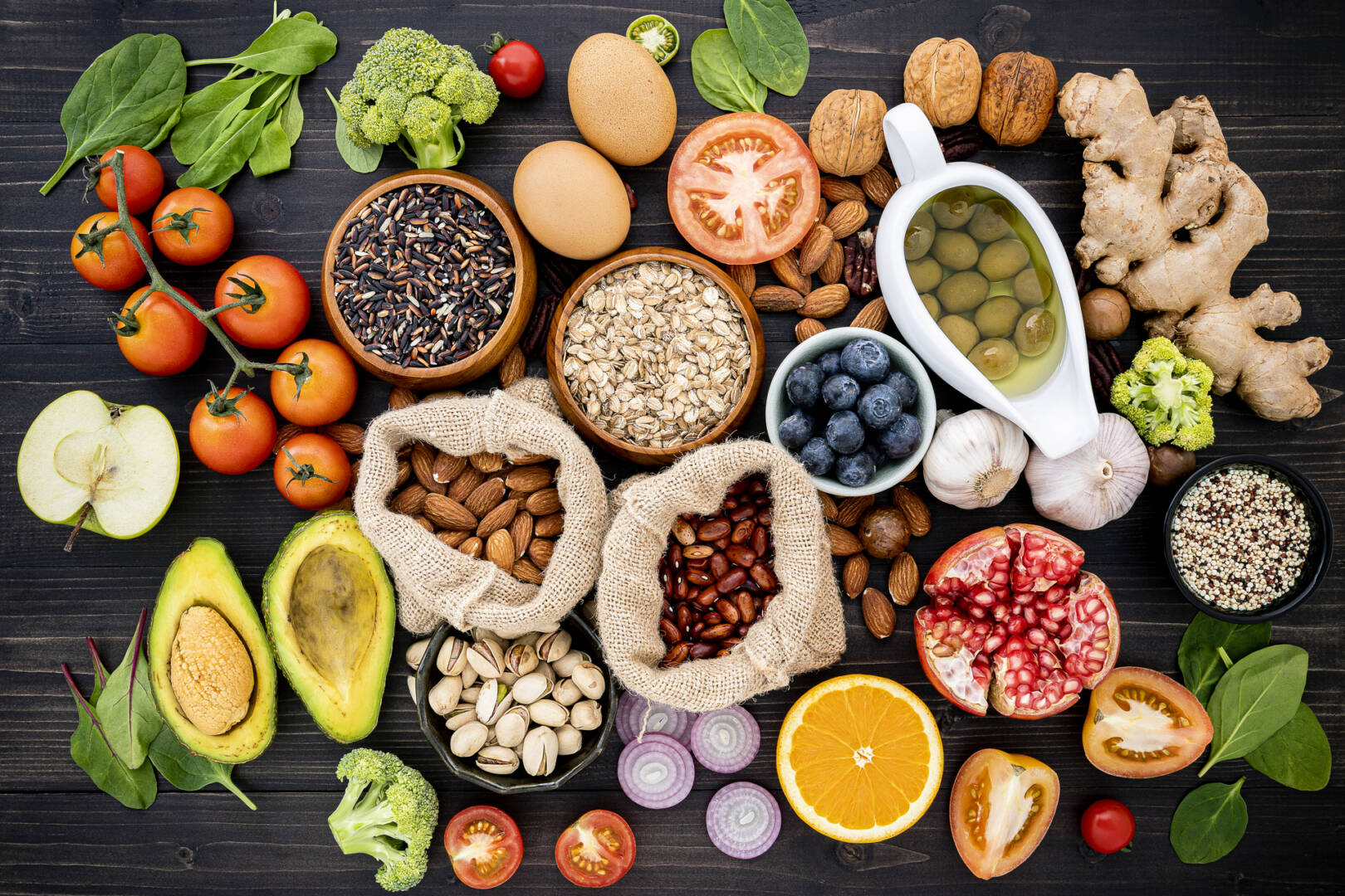 Ingredients for the healthy foods selection. The concept of heal